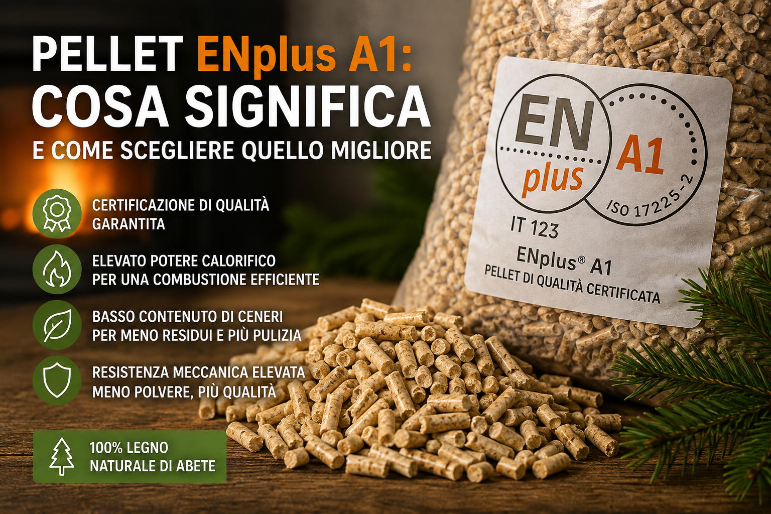 Pellet ENplus A1: cosa significa e come scegliere quello migliore